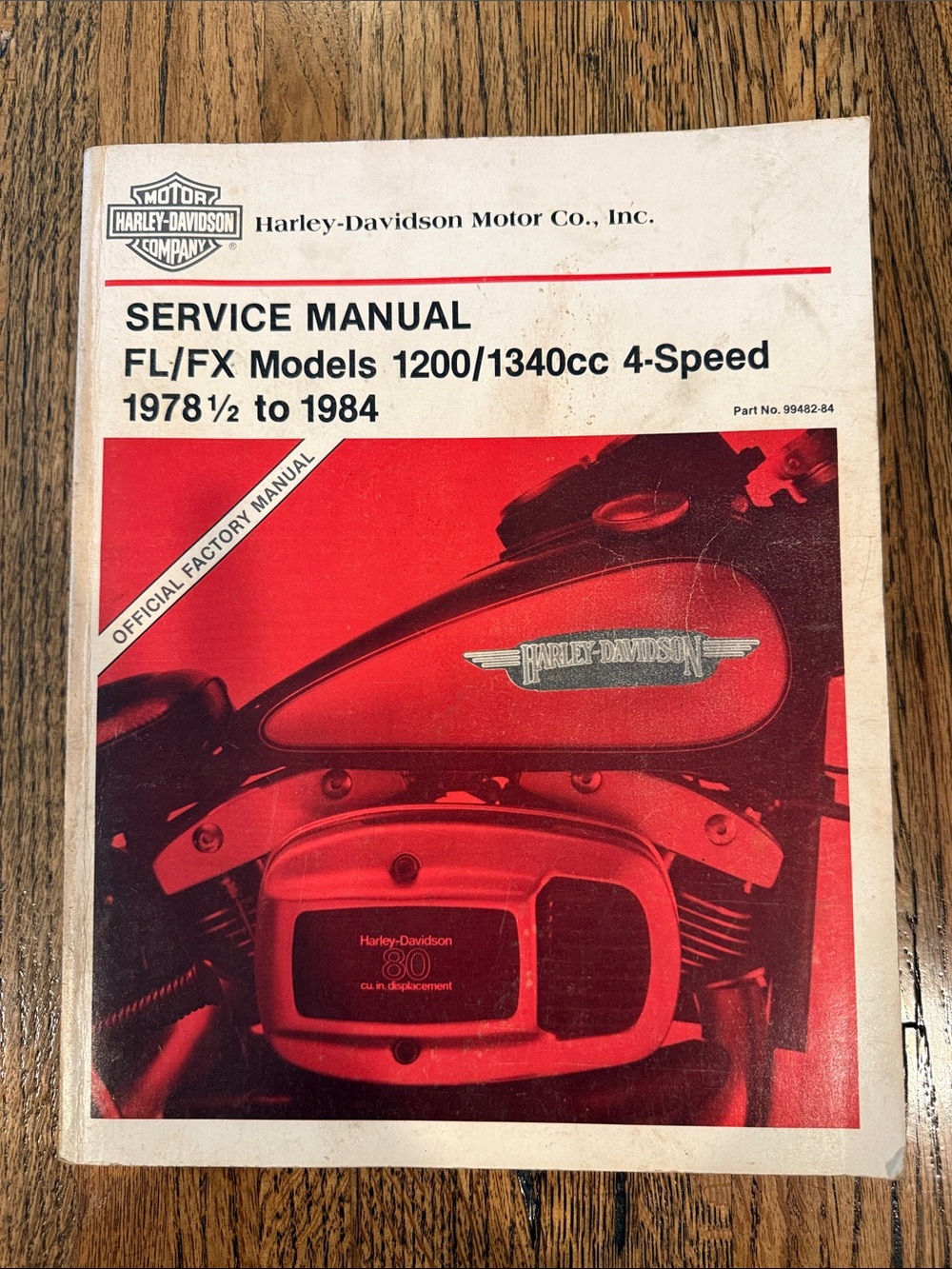 Harley Davidson Service Manual FL/FX models 1309/1340cc
1978 1/2 to 1984